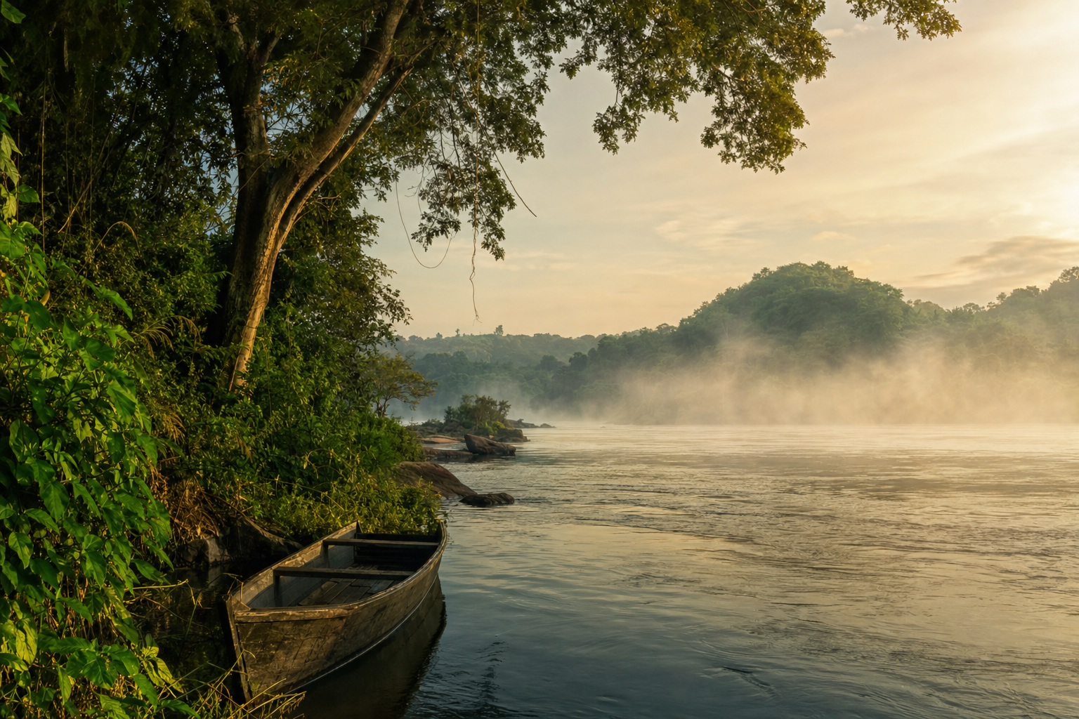 The Source of the Nile flowing through Jinja, Uganda